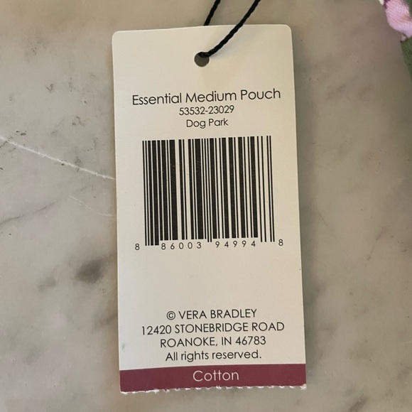 NWT Vera Bradley Essential Medium Pouch “Dog Park” Pattern - Picture 4 of 4